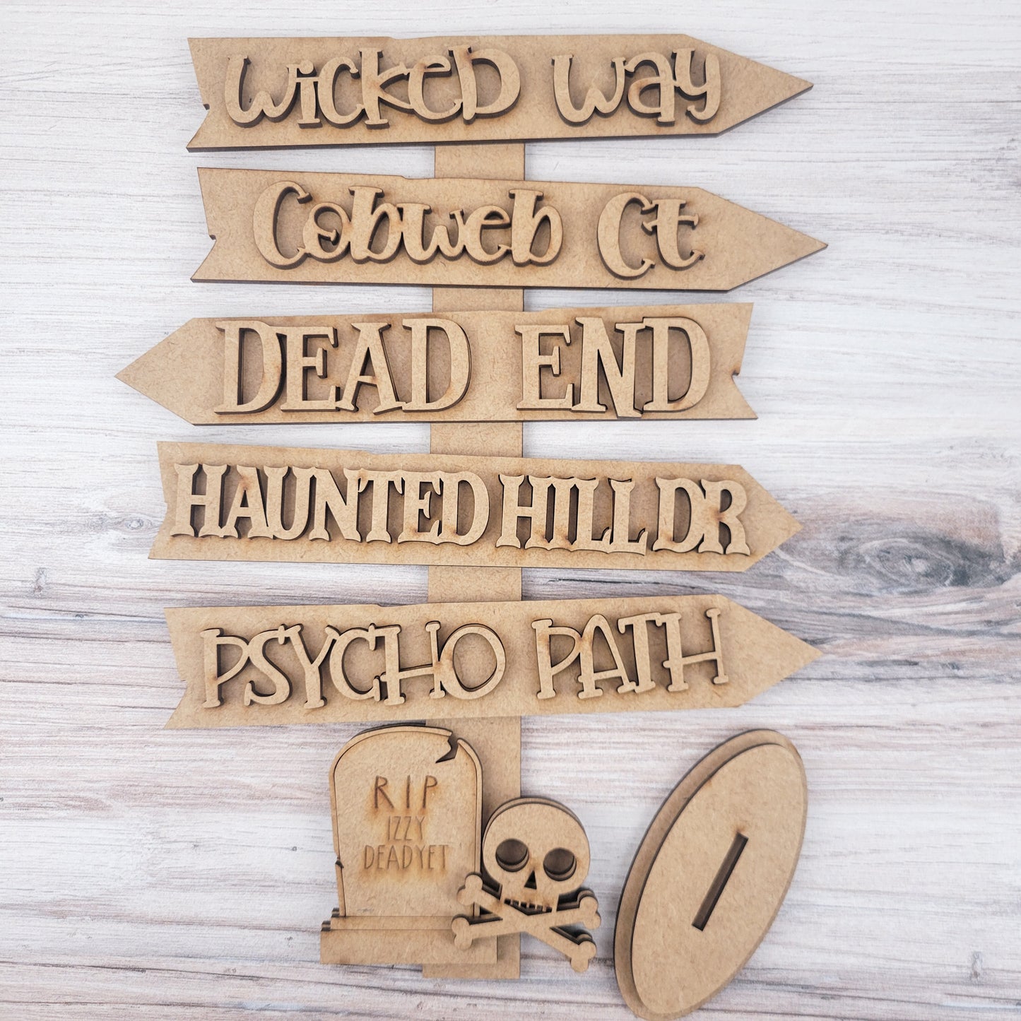 Tombstone Halloween Directional Sign