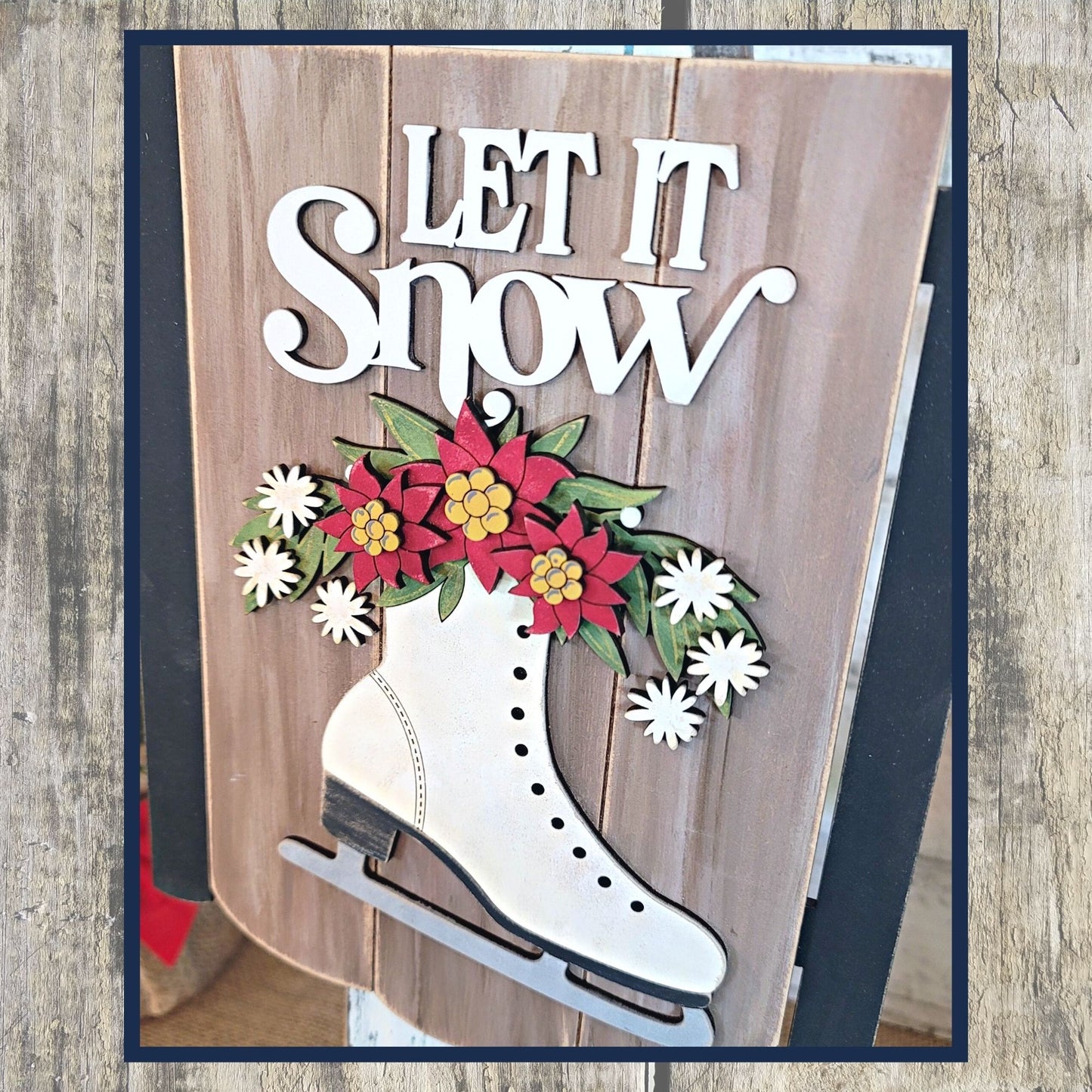 Let it Snow Holiday Sled Hanging Sign DIY Kit