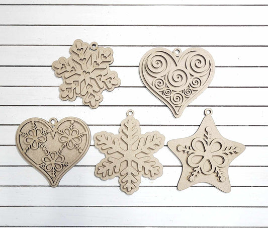 Set of 5 Ornaments Gingerbread Christmas October 2024 Collection