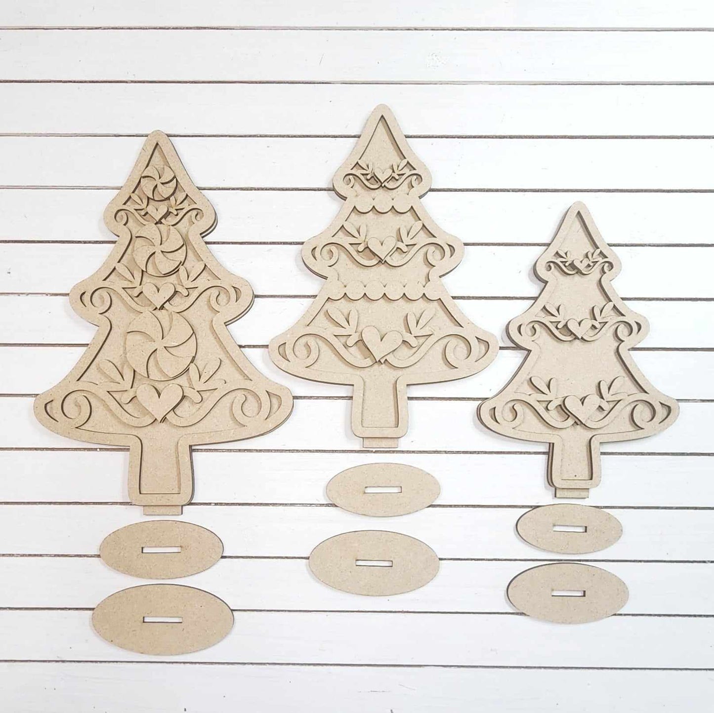 Set of 3 Trees Gingerbread Christmas Shelf Sitters October 2024 Collection