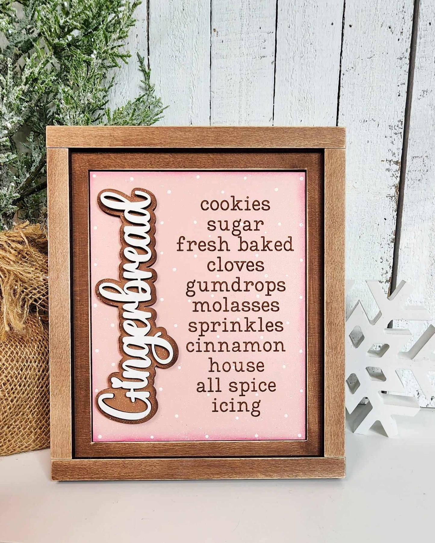 Sign Trio with Double Frame Gingerbread Christmas Shelf Sitters October 2024 Collection