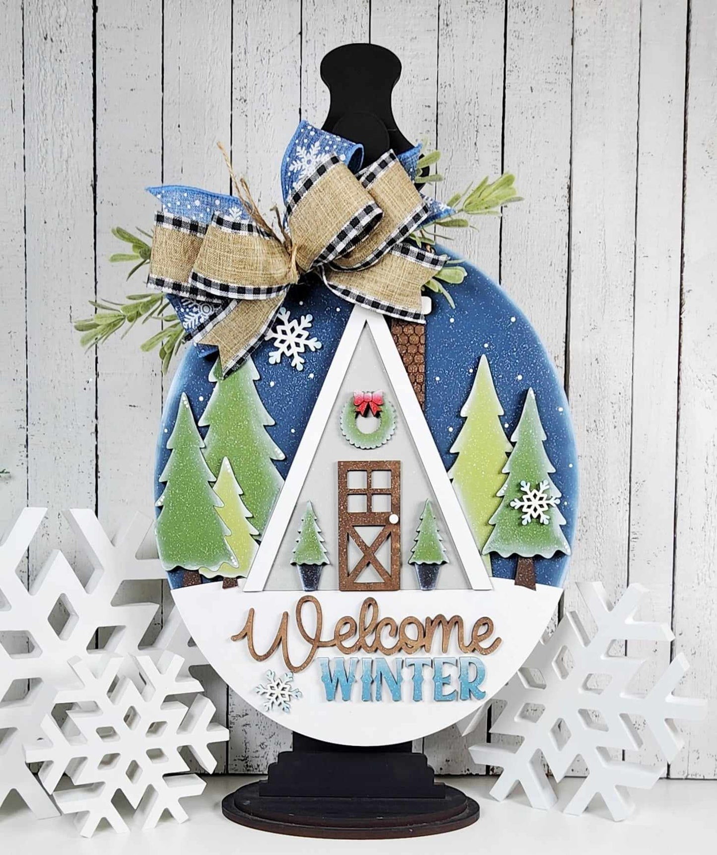 Winter Cabin Collection Door Hanger December 2024