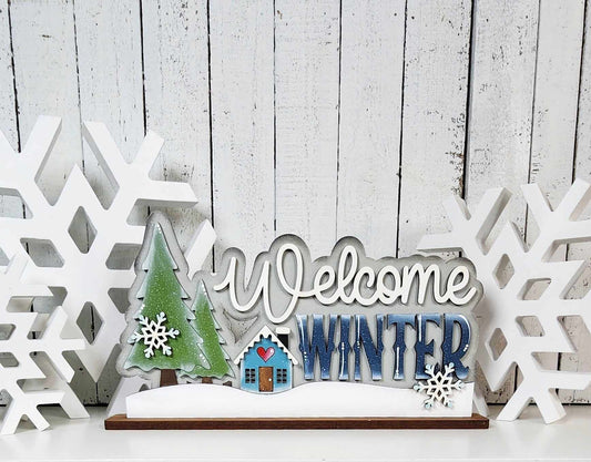 Winter Cabin Word Art December 2024