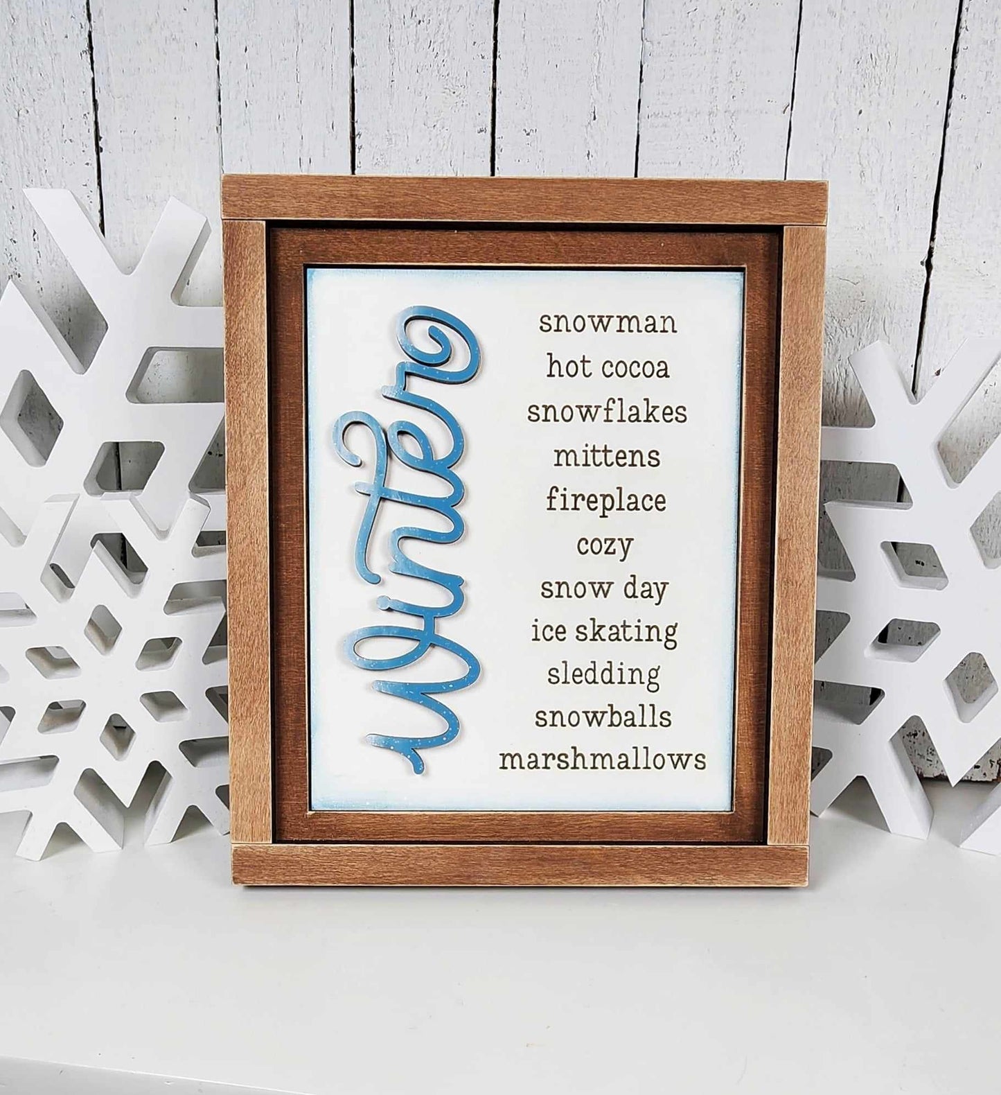 Sign Trio with Interchangeable Frame Winter Cabin Collection December 2024