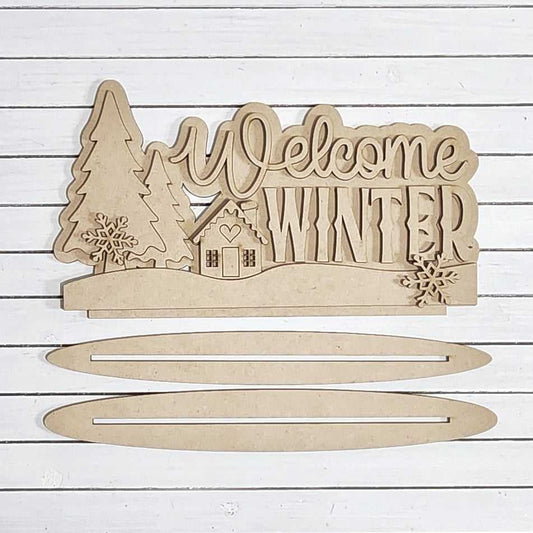 Winter Cabin Word Art December 2024