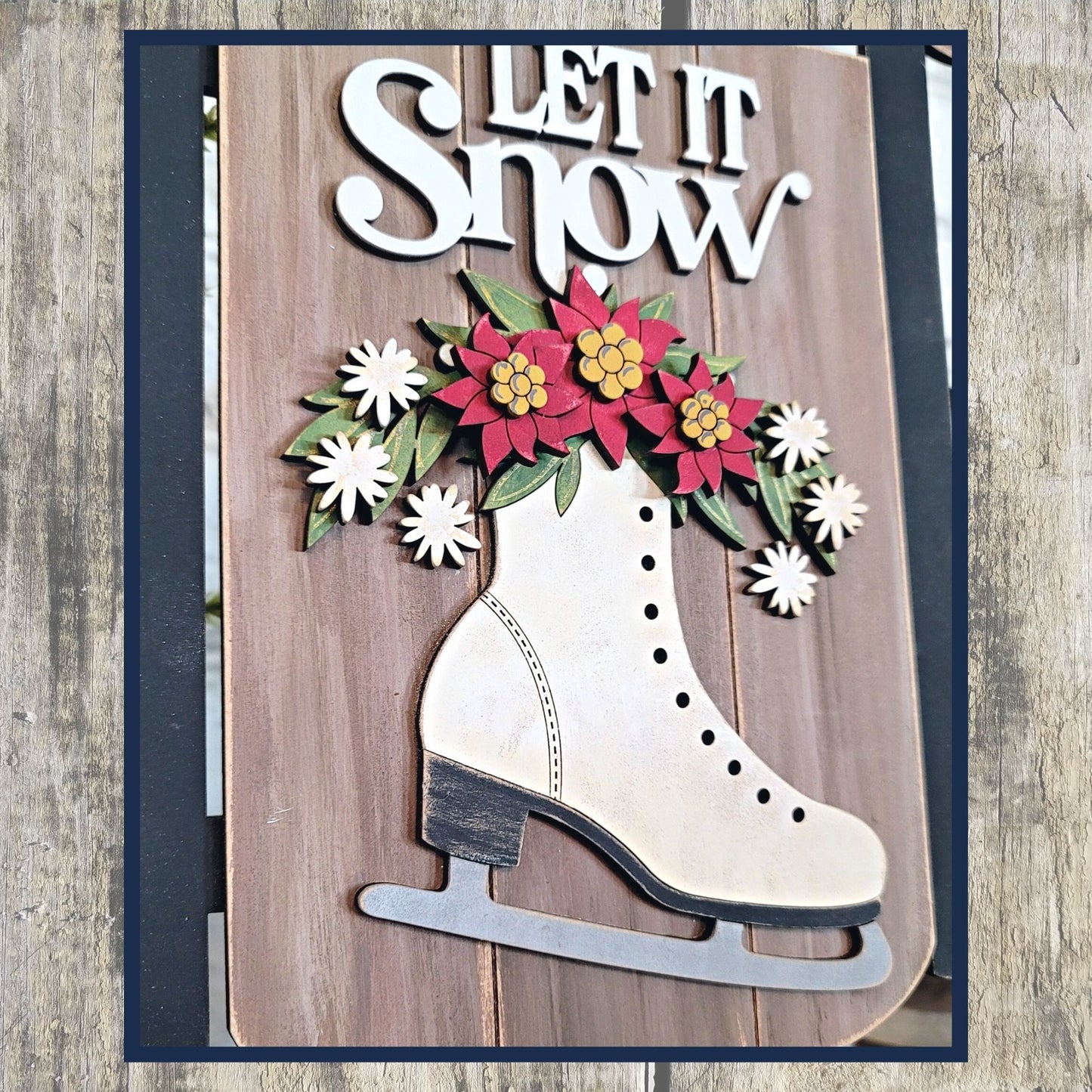 Let it Snow Holiday Sled Hanging Sign DIY Kit