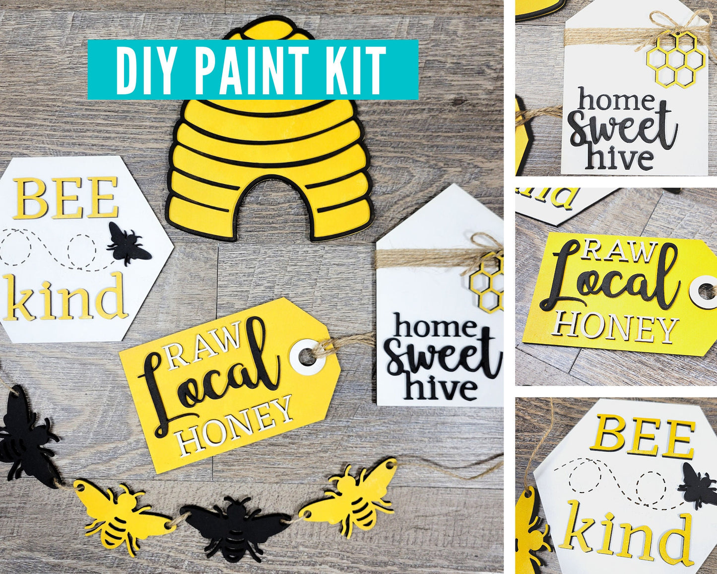 Bee Kind Local Raw Honey DIY Paint Kit